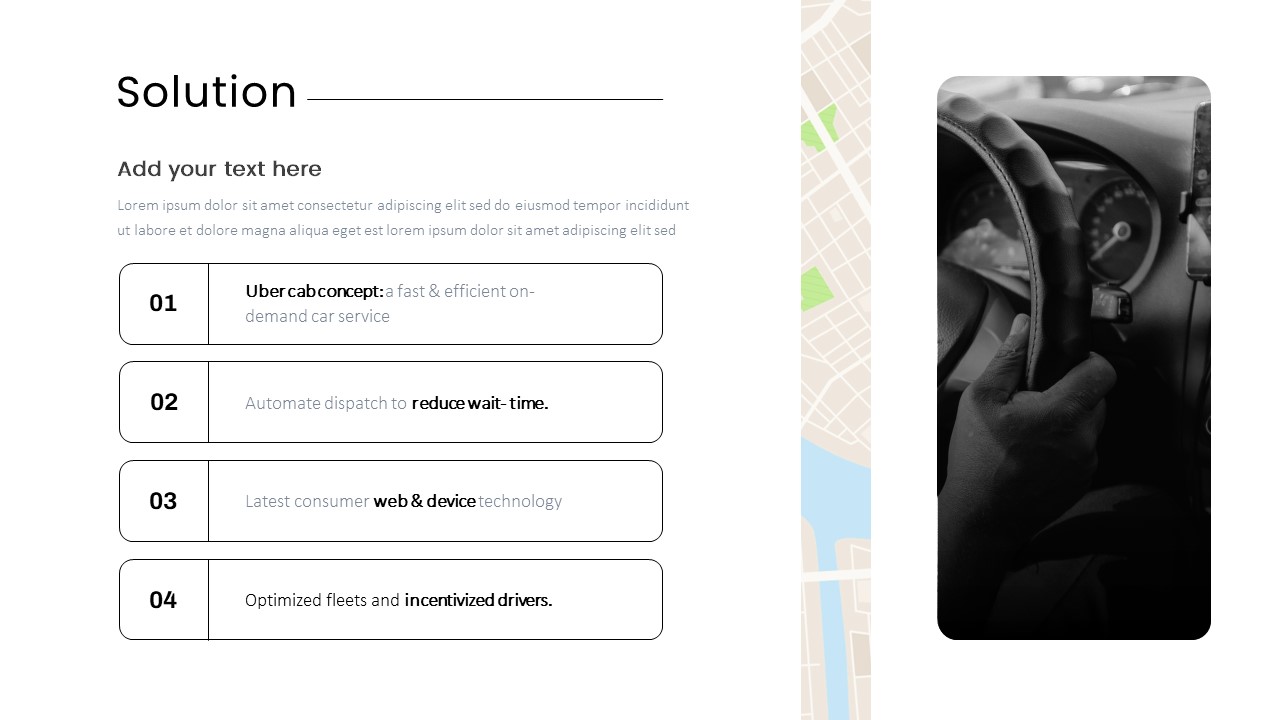 Black And White Theme Uber PowerPoint Template SlideKit