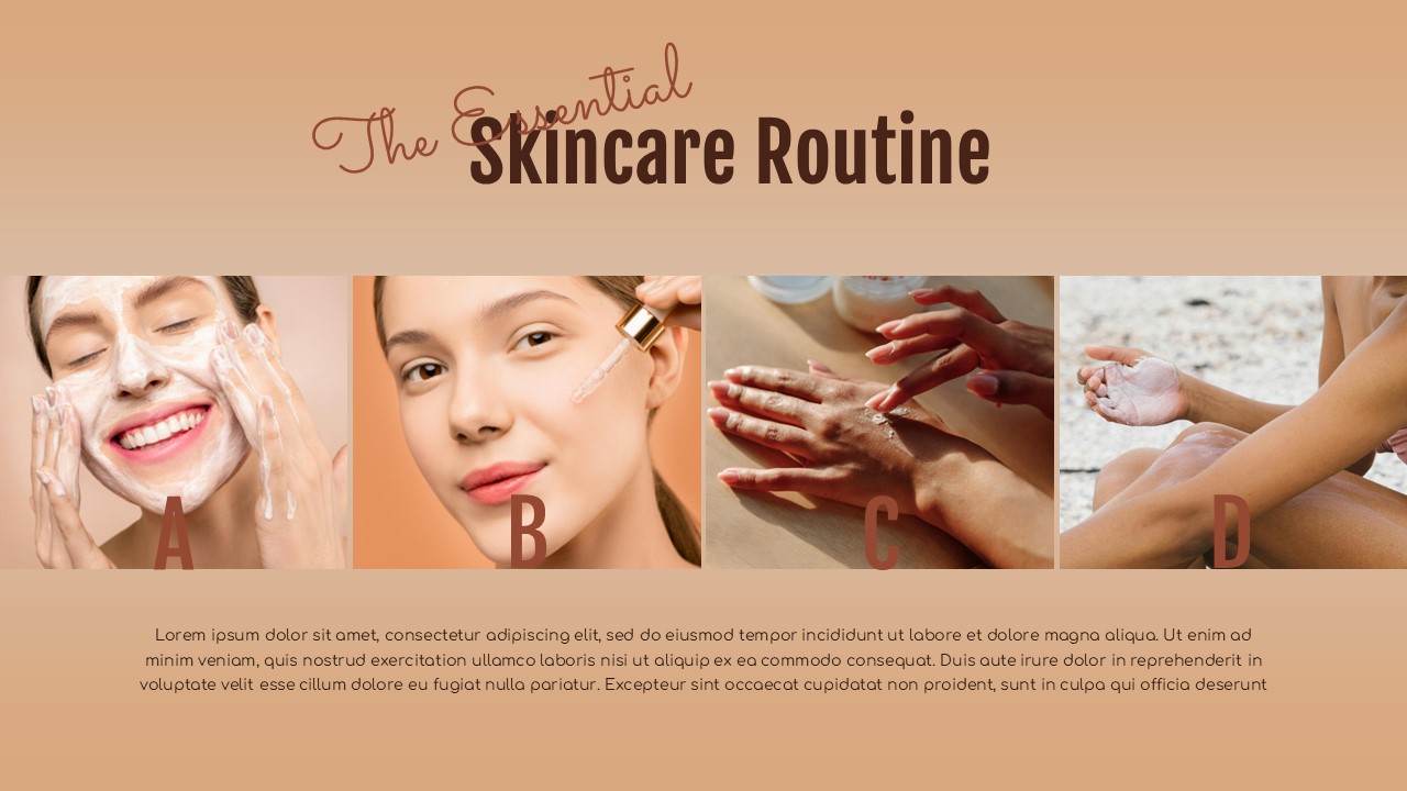 Essential Skincare Routine Presentation Template Slidekit