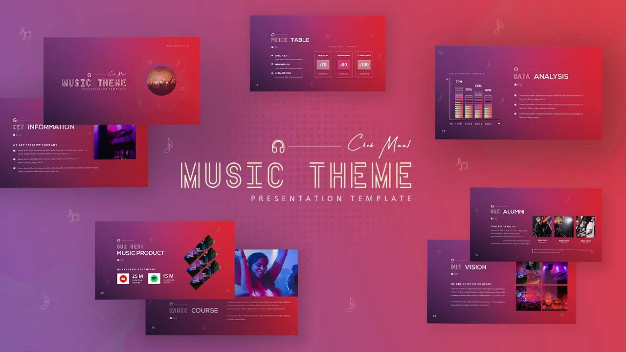 Free Music Theme Google Slides Template SlideKit