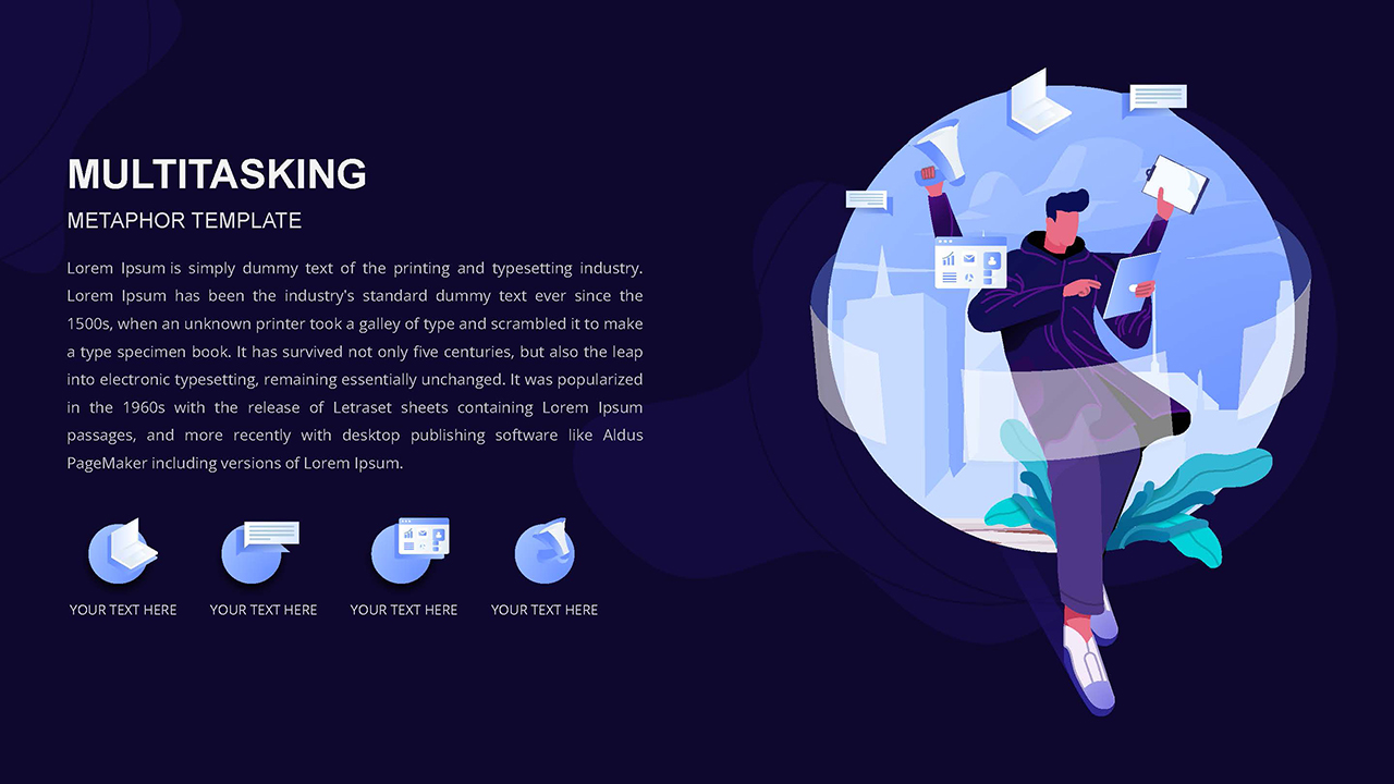 Free Multitasking PowerPoint Illustrations Template - SlideKit