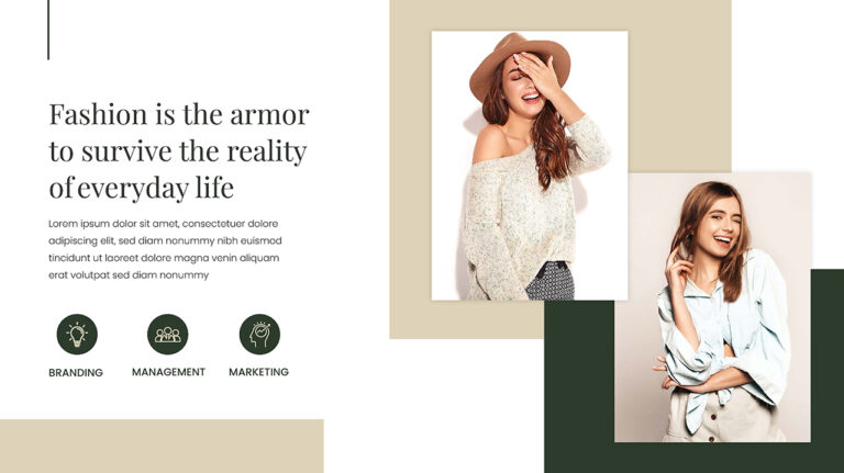 Free Fashion Design And Clothing Brand Template - SlideKit