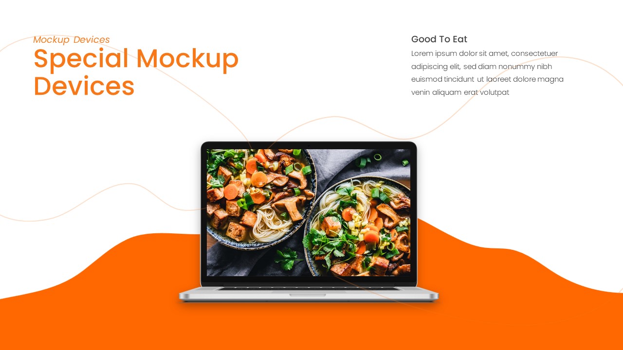 mock up device slide in food and restaurant google slides theme - SlideKit