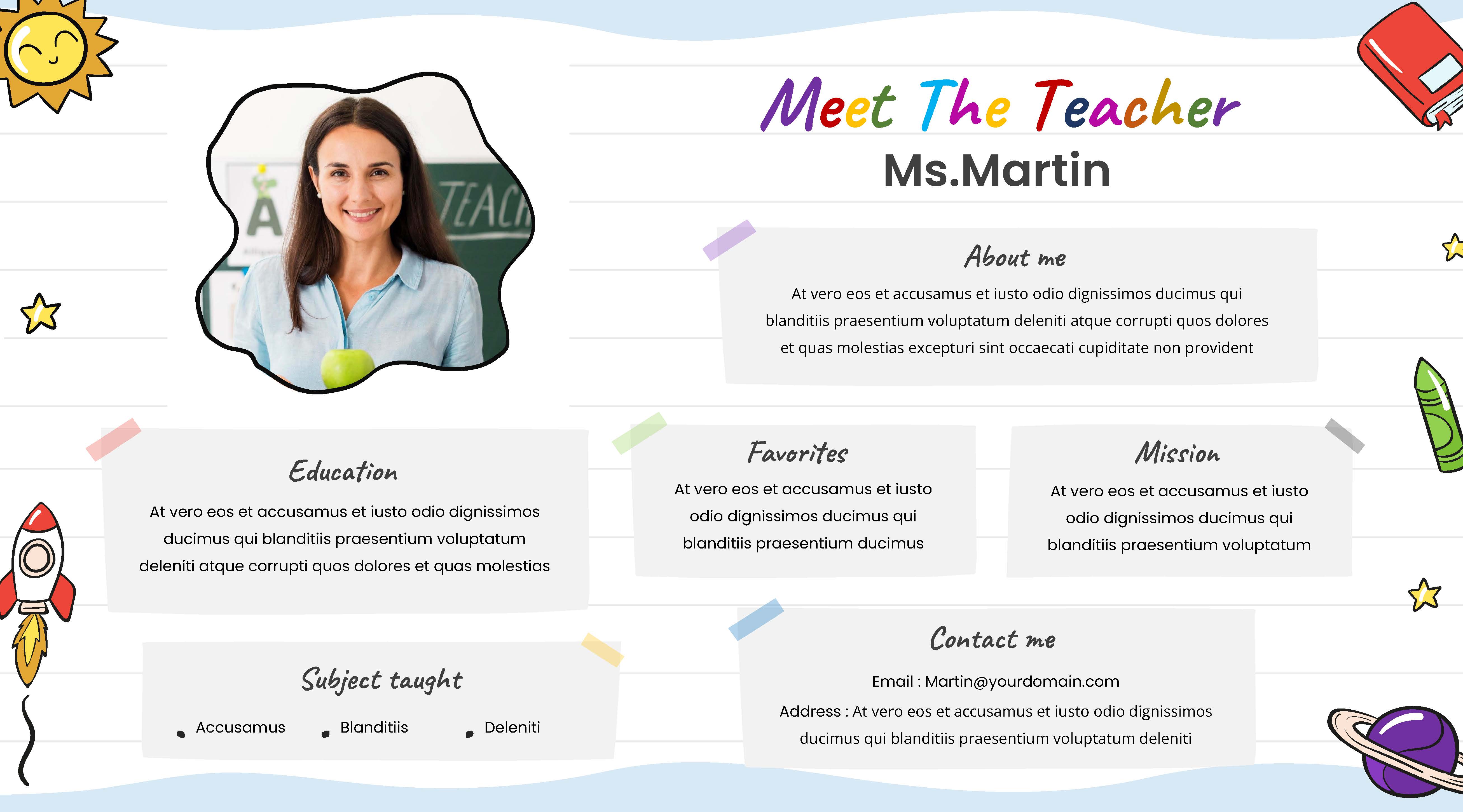 meet the teacher presentation template powerpoint free