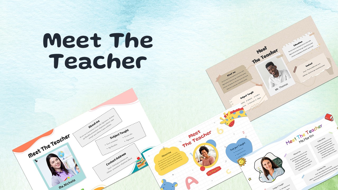 Free Meet The Teacher PowerPoint Templates Cover