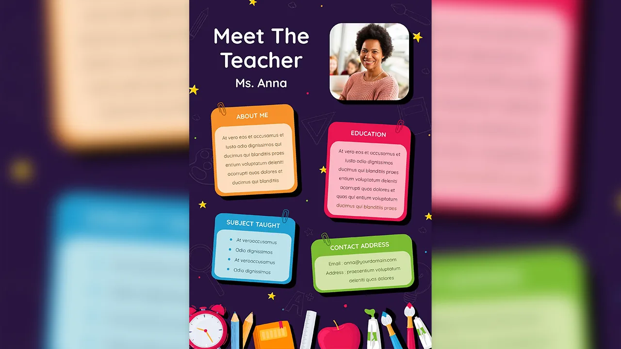 Teacher Introduction Slide For Free Meet The Staff Template SlideKit