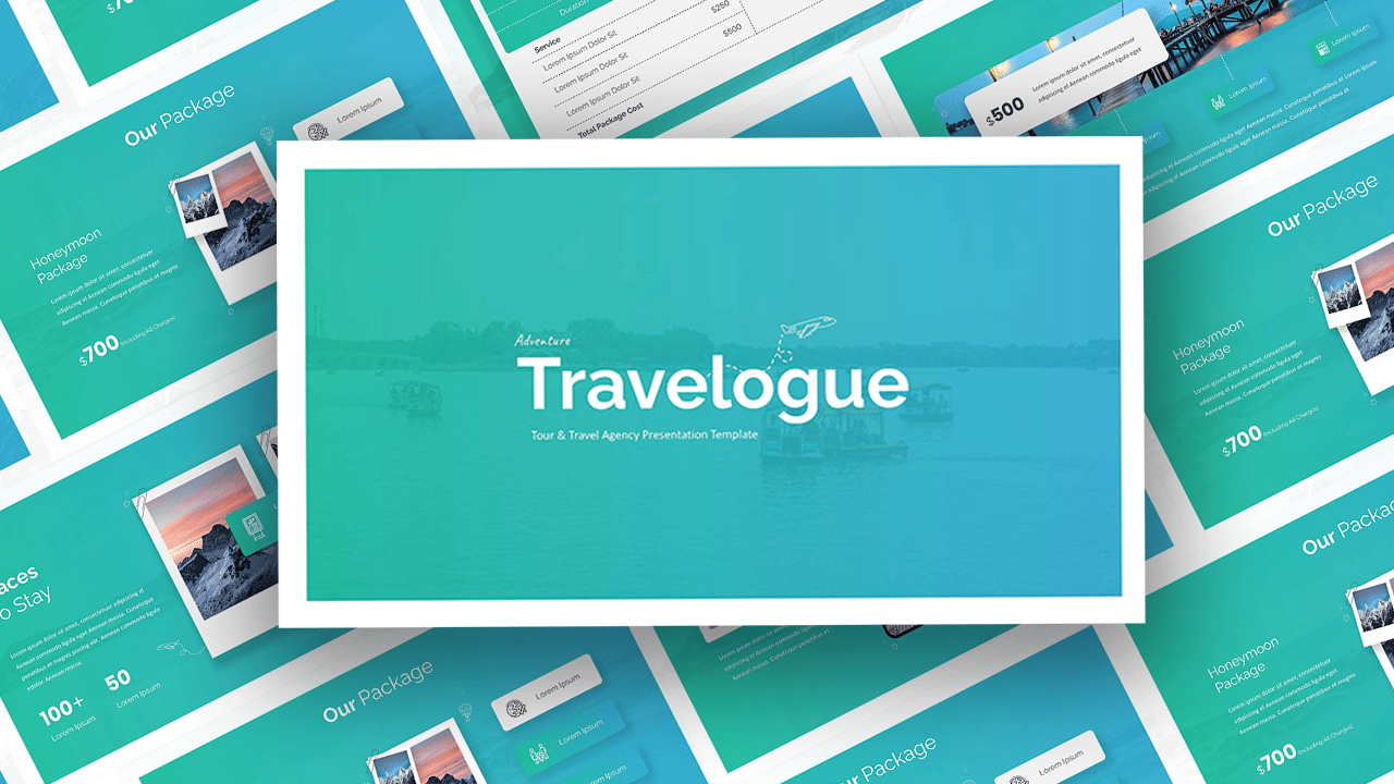 Free travel google slides template cover slide