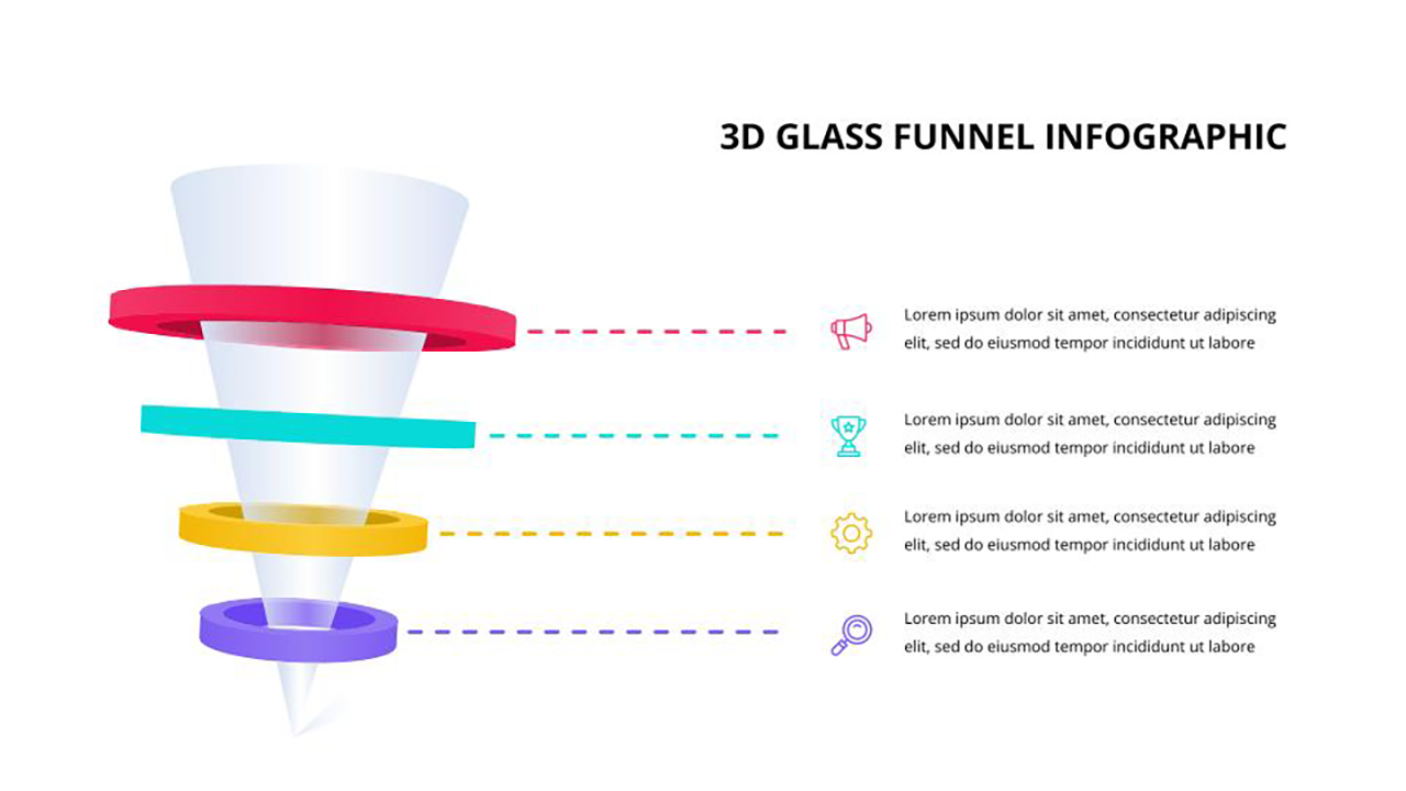 3d Funnel Glass PowerPoint Template