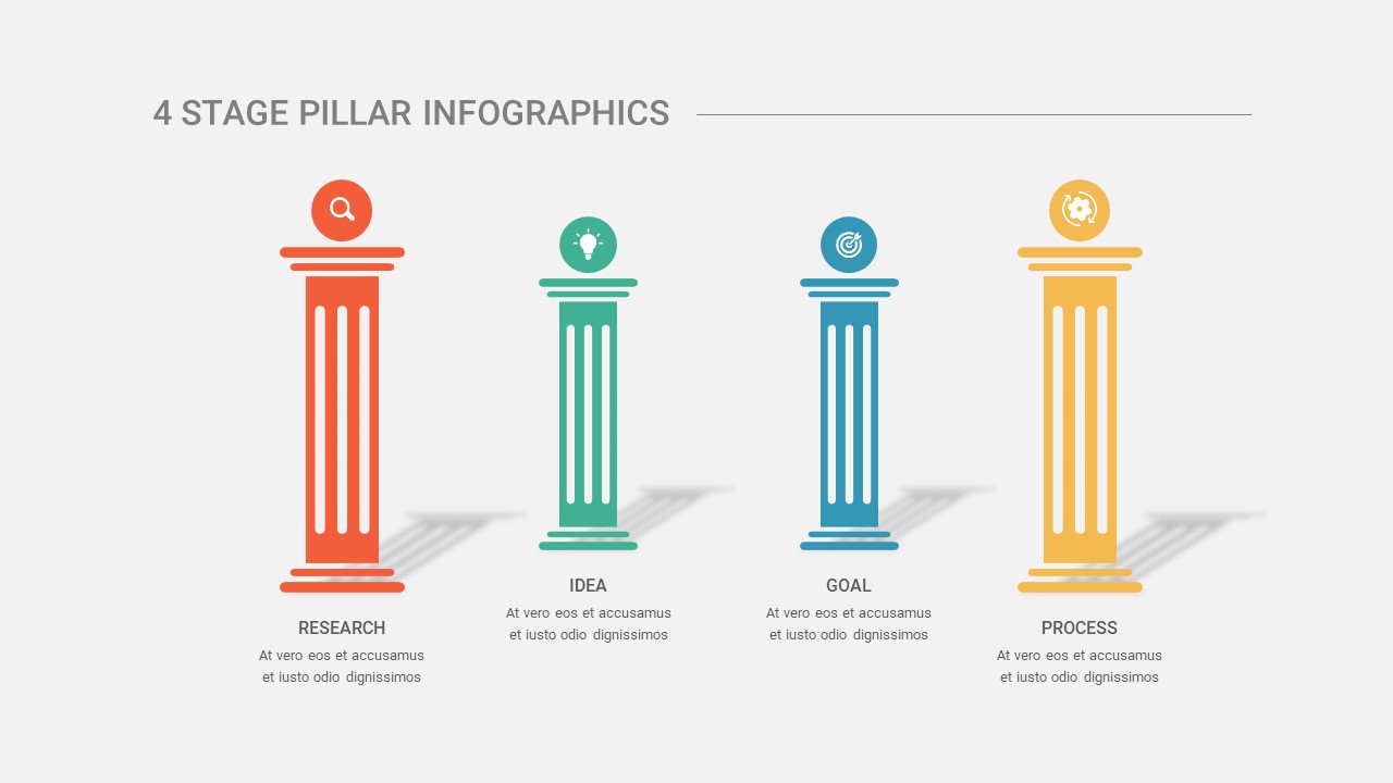 4 Stage Pillar Infographic Template for Google Slides - SlideKit