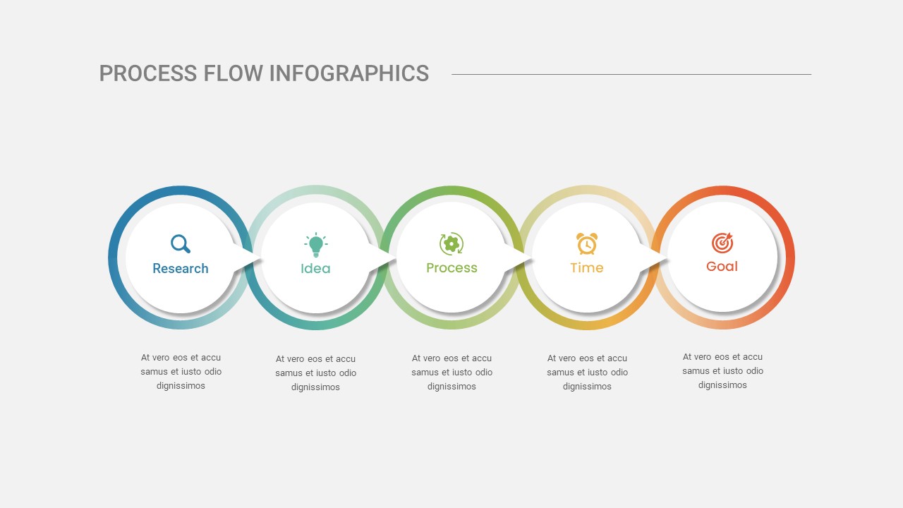 5 Step Process Flow Chart Ppt Template
