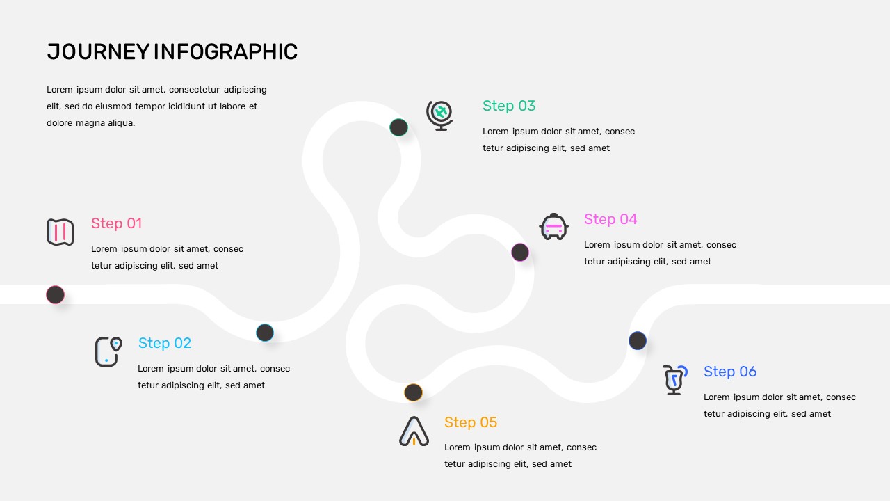 6 Step User Journey PowerPoint Template