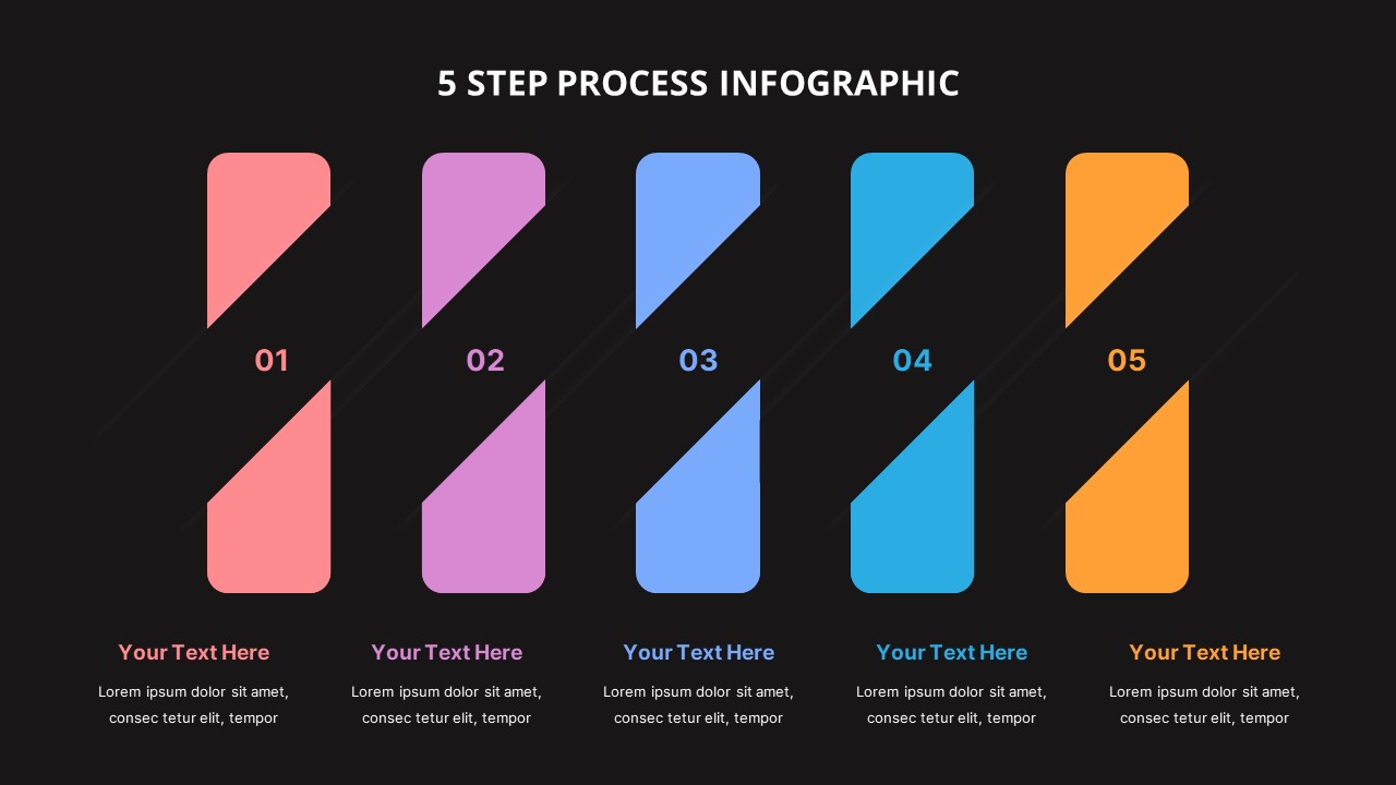 5 Stage Process Flow Diagram Template Slidekit 0243