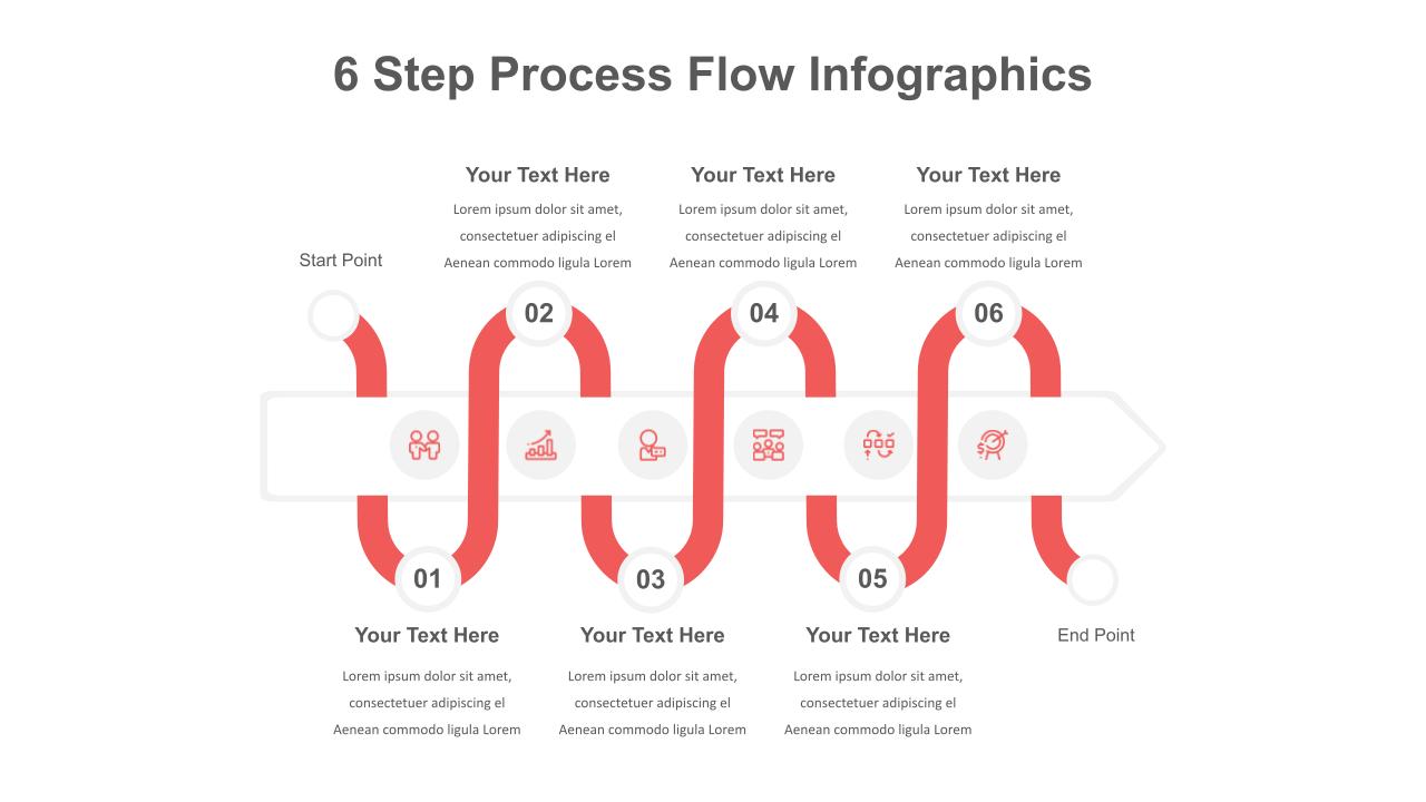 6 Step Process Flow Powerpoint Template