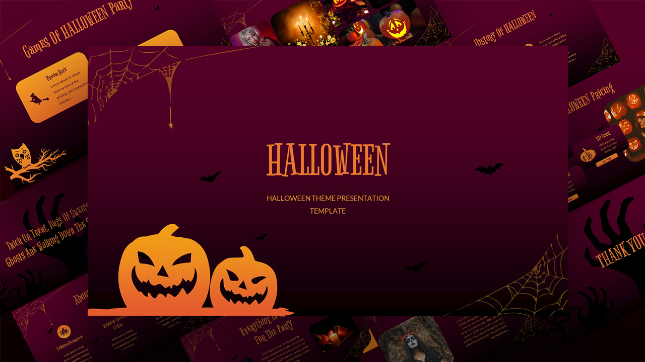 Free Halloween Theme PowerPoint Template Cover