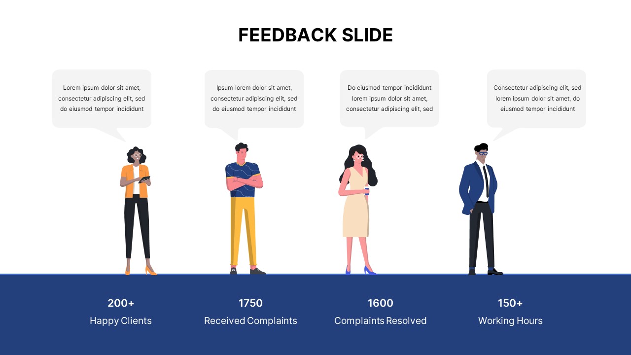 4 Points Customer Feedback Powerpoint Template