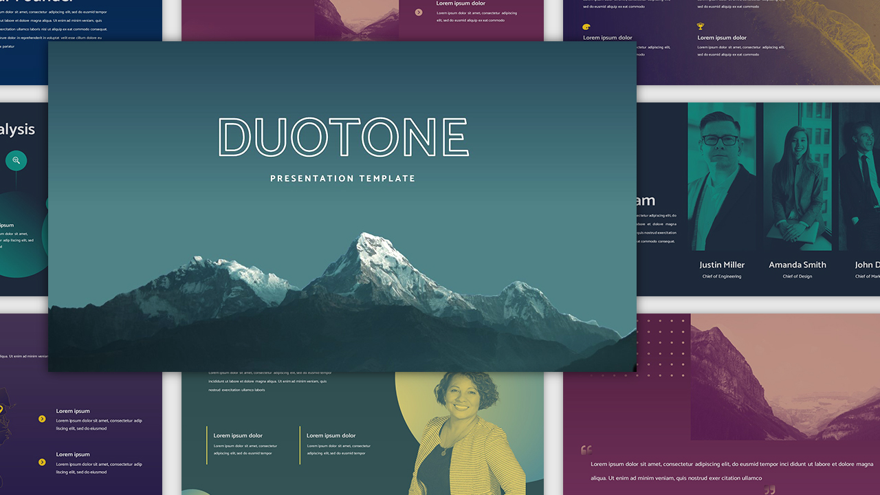 Duotone Template For Powerpoint Presentation