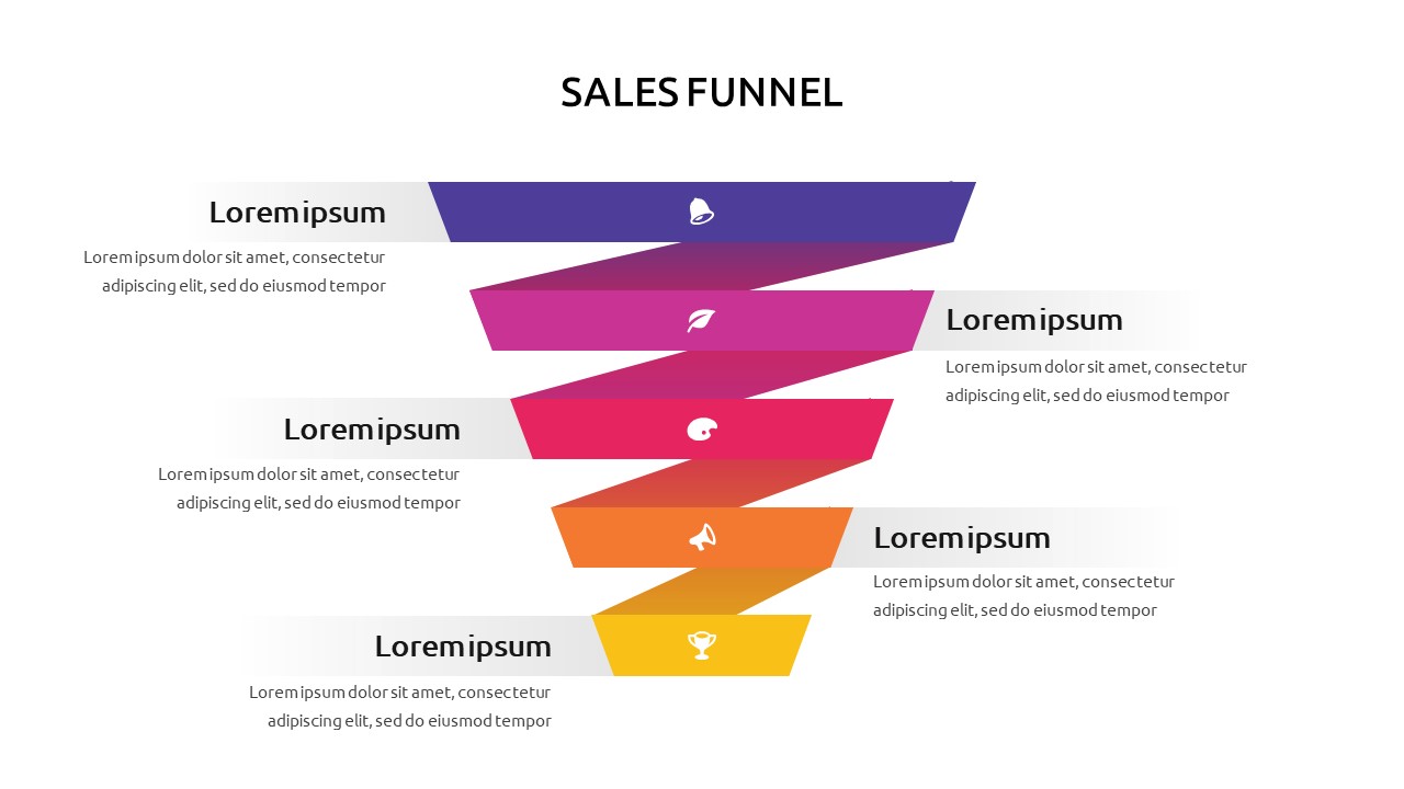 Free Zig Zag Sales Funnel Powerpoint Template