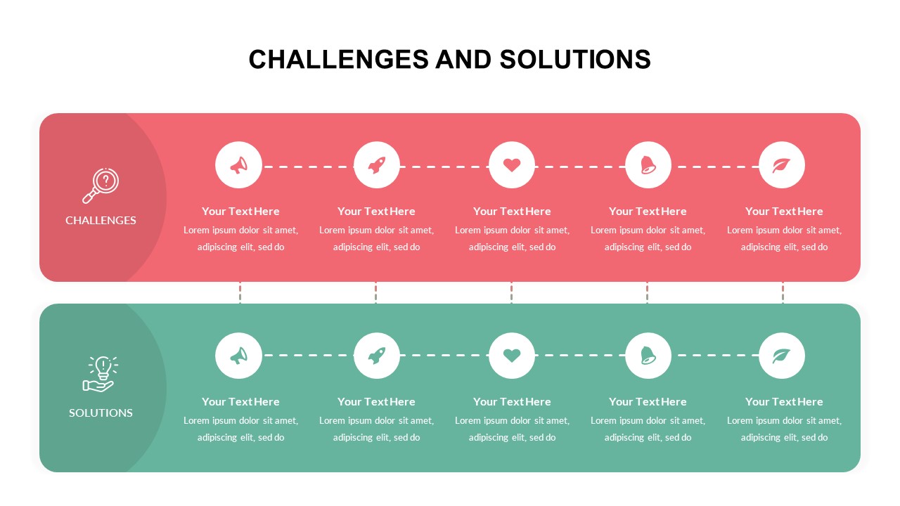 Simple Challenges And Solution PowerPoint Template - SlideKit