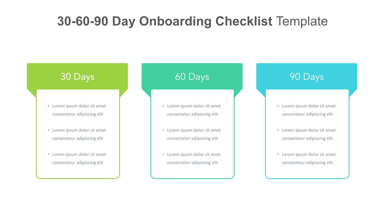 30 60 90 Days Onboarding Checklist Template SlideKit