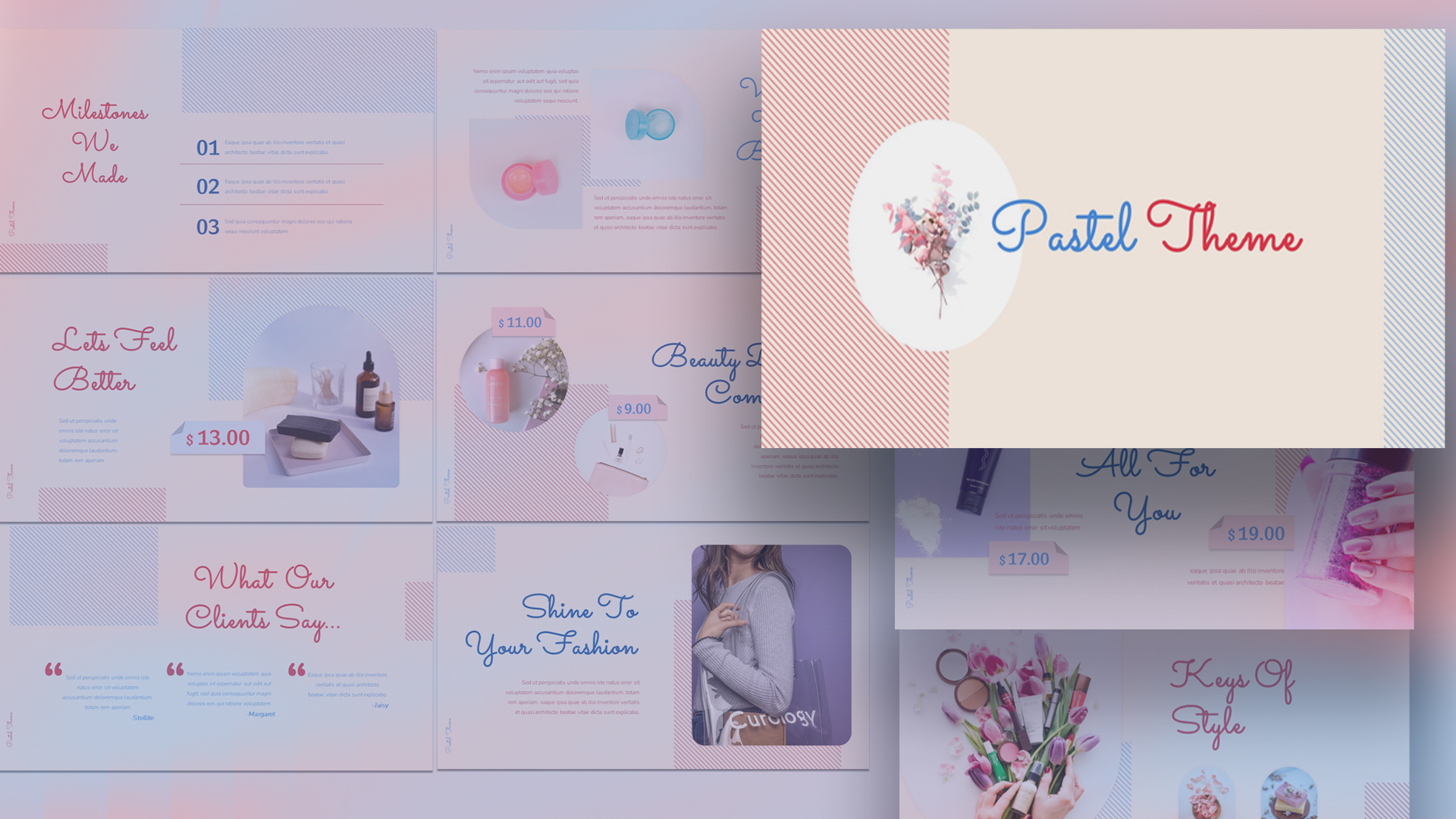Aesthetic Pastel Cute PowerPoint Templates Cover