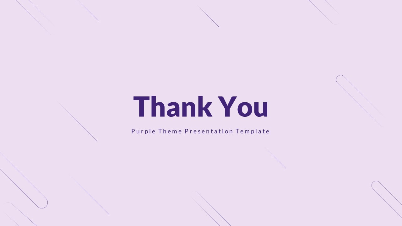 Aesthetic Purple Thank You PowerPoint Template - SlideKit