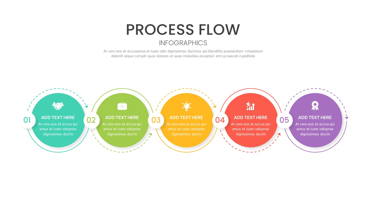Attractive PowerPoint Template Process Flowchart