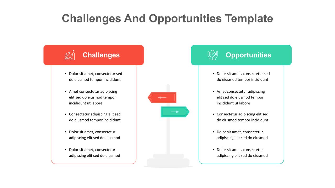 PowerPoint Challenges And Opportunities Template