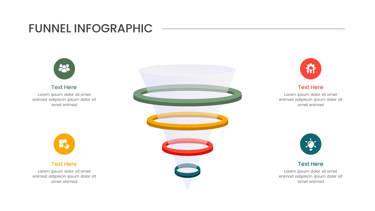 3D Glass Model Funnel Ppt Slide