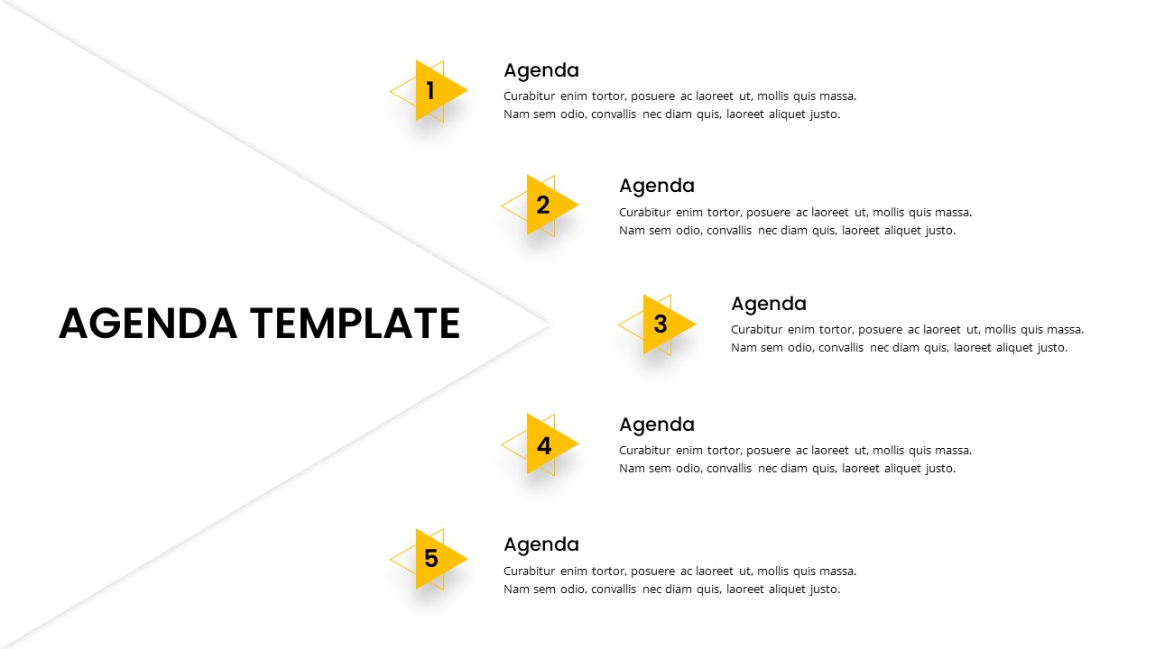 5 Step Sample PowerPoint Agenda Slides