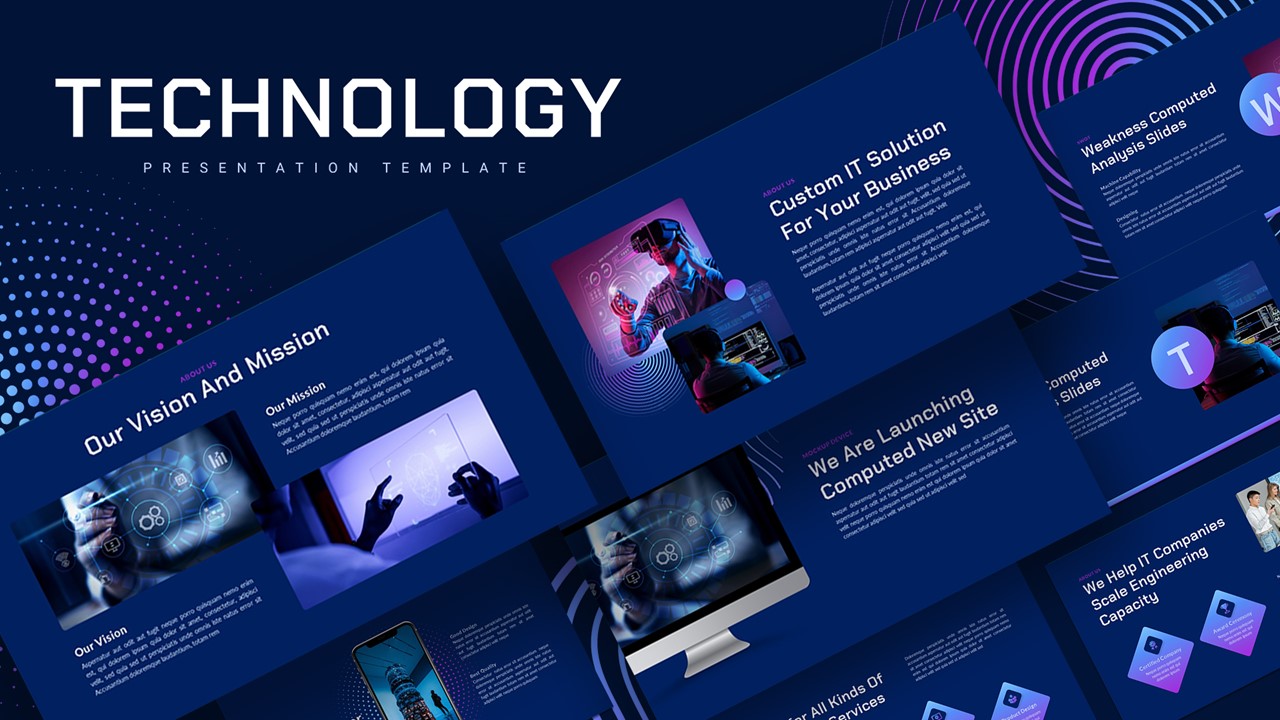 Animated Technology Presentation Ppt Templates Cover
