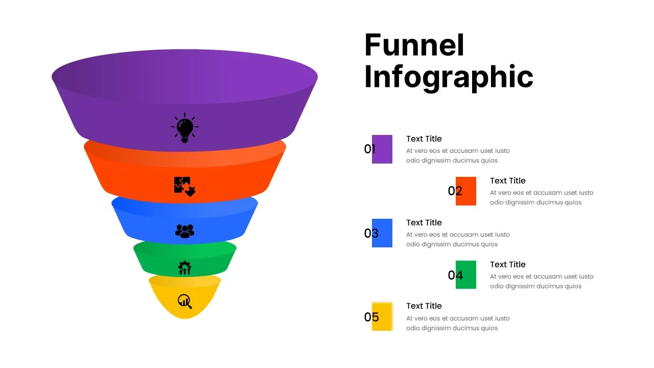 Google Slides Multi Color Funnel Presentation Template SlideKit