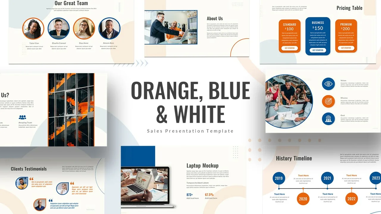 blue and orange powerpoint template