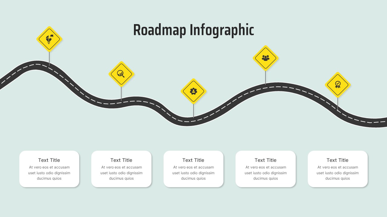 PowerPoint Presentation Curved Roadmap Template