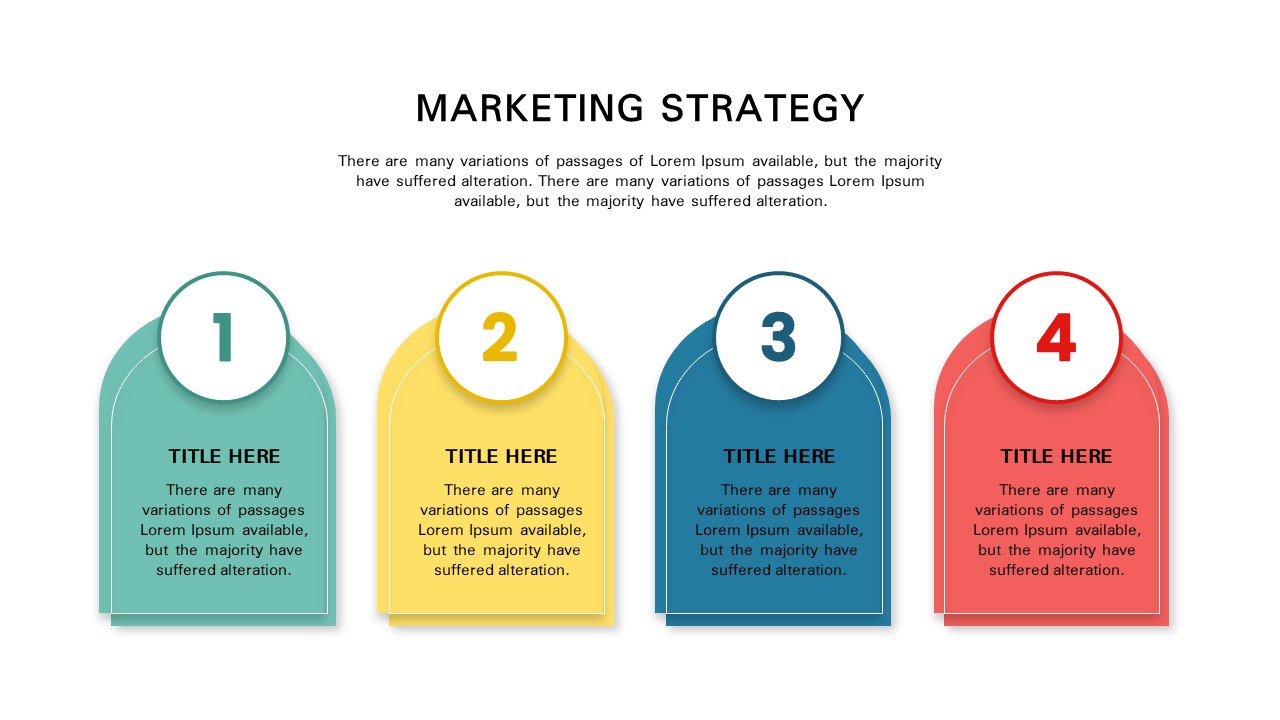 4 Point Marketing Strategy Presentation Template for PowerPoint and Google Slides