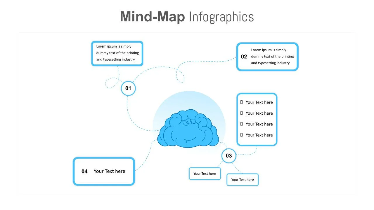 Google Slides 4 Point Mind Map Template SlideKit