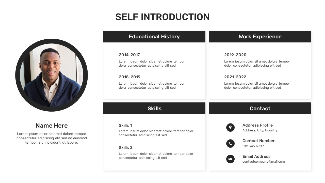 Self Introduction Presentation Ppt