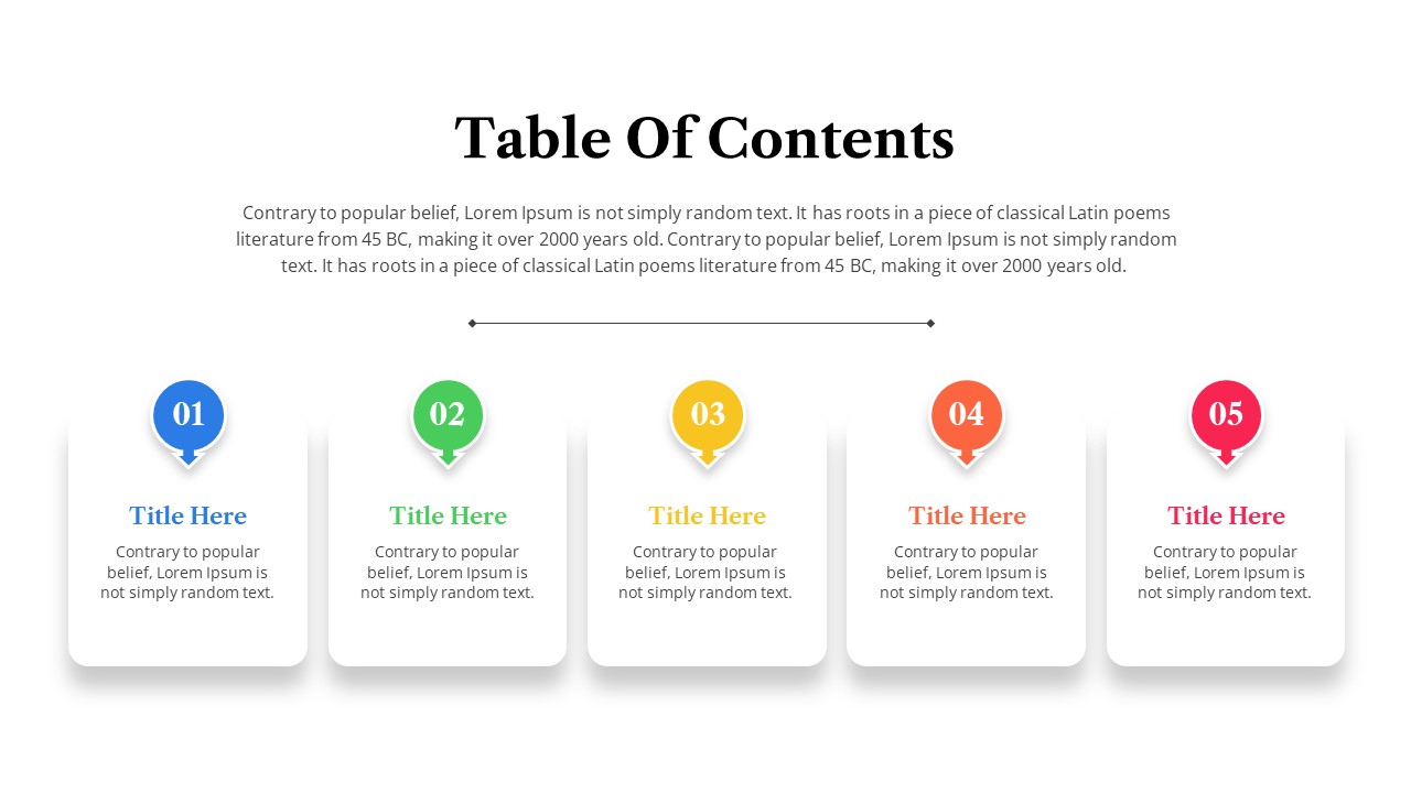 Table Of Contents Slide For PowerPoint