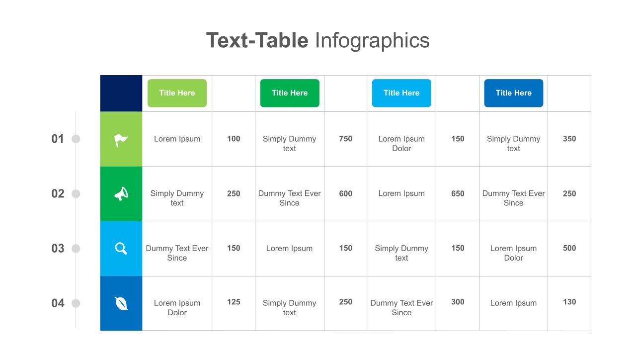 Text and Table Infographics Template for Powerpoint and Google Slides