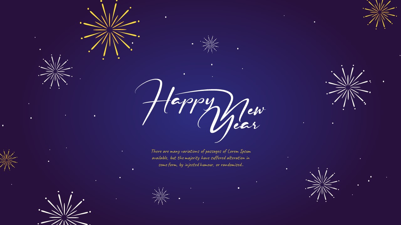 Dark Blue Happy New Year Slides Template for PowerPoint and Google Slides