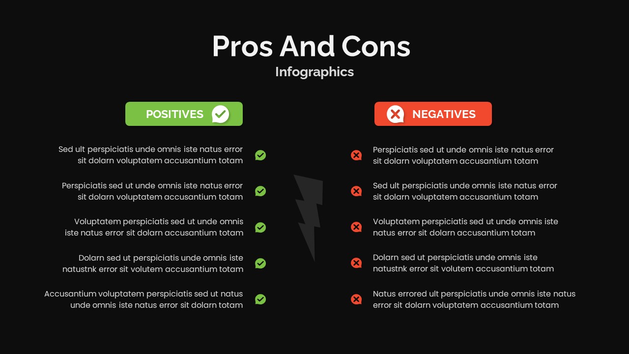 5 Point Pros And Cons PowerPoint Template - SlideKit