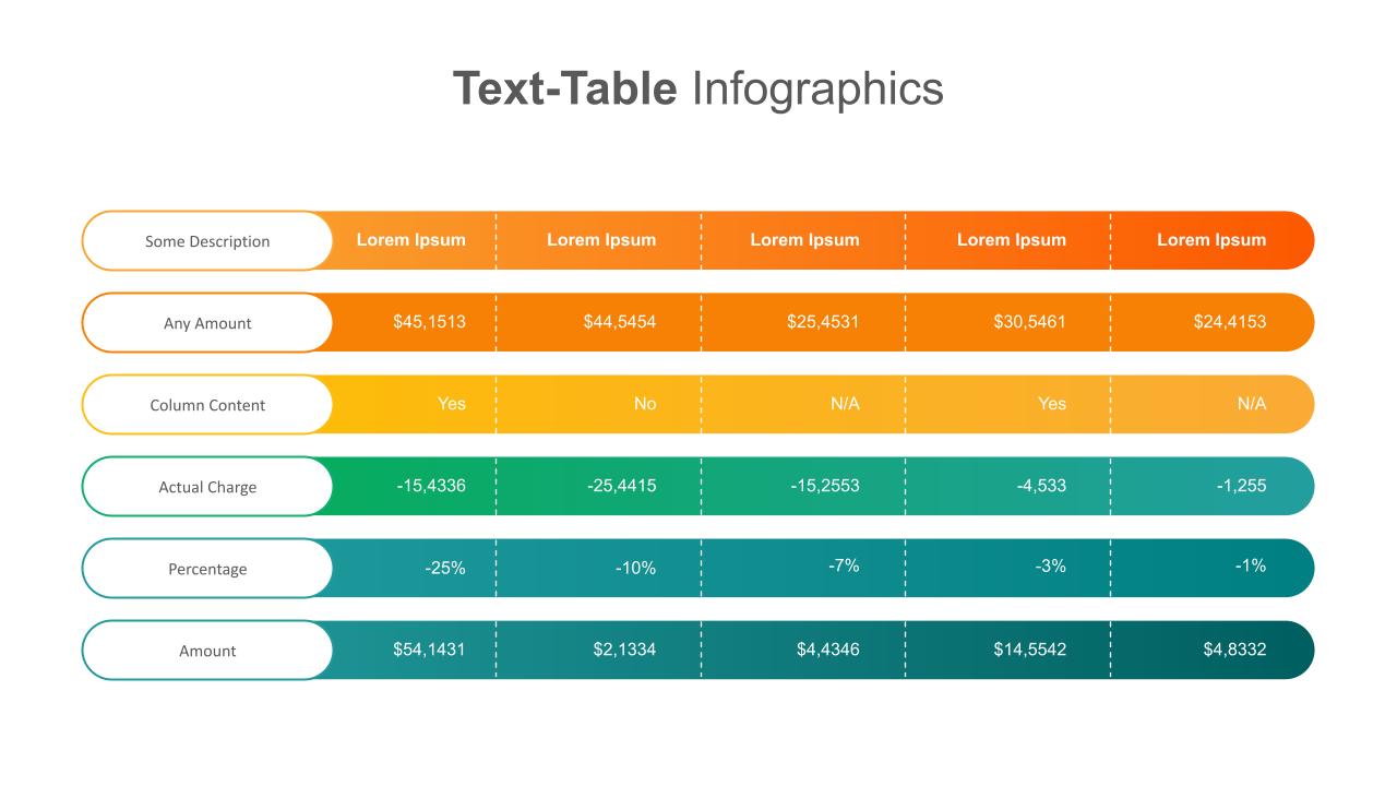 Text and Table Slide Template