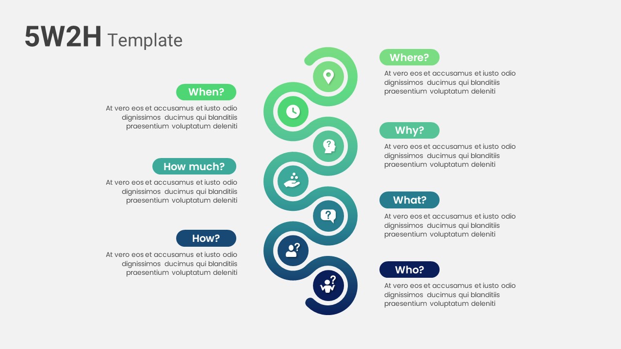 5W2H Infographics Presentation Template for PowerPoint