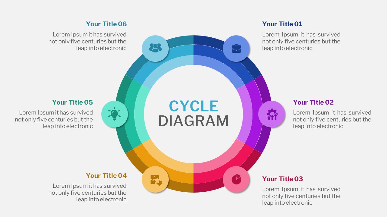 6 Step Ppt Cycle Diagram Template - SlideKit