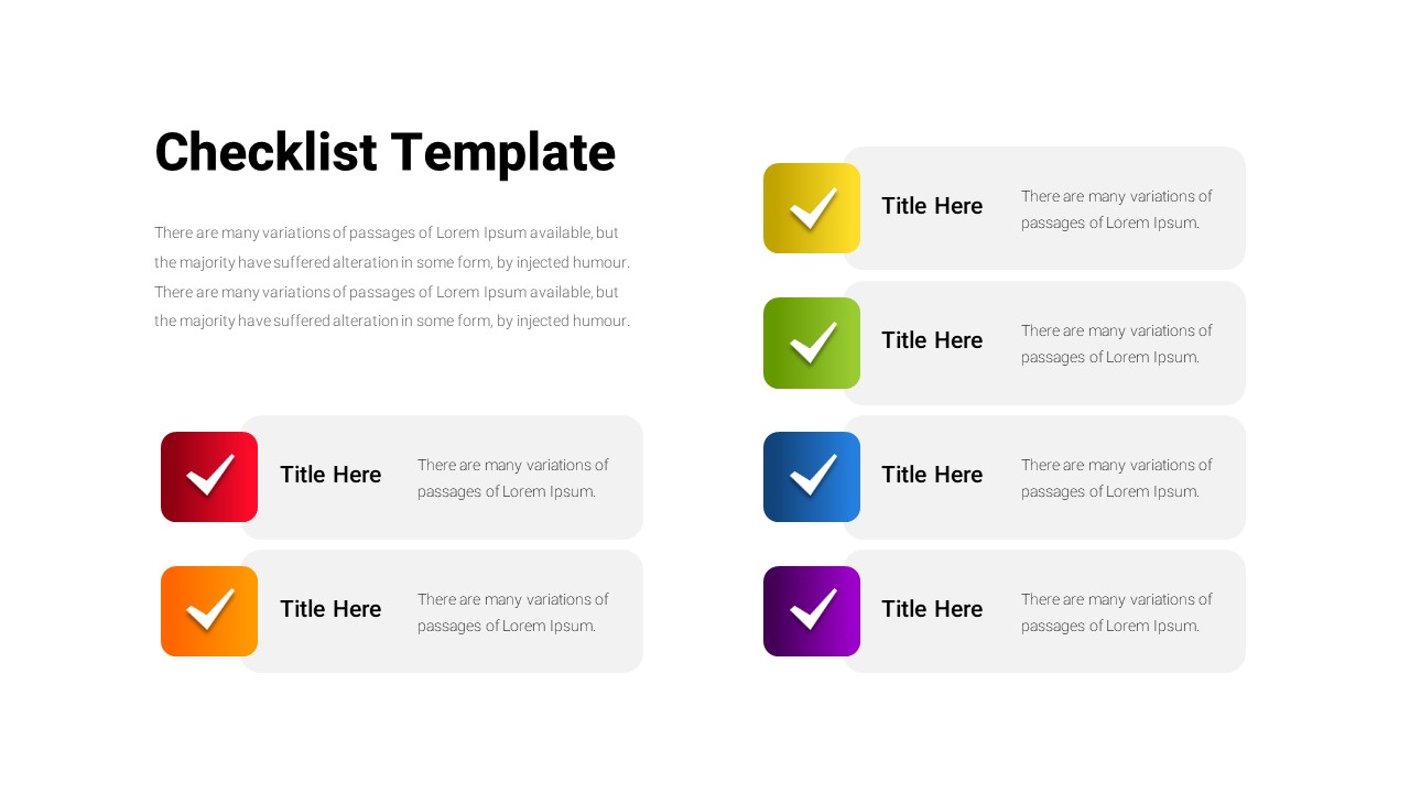 Editable Checklist Template PowerPoint