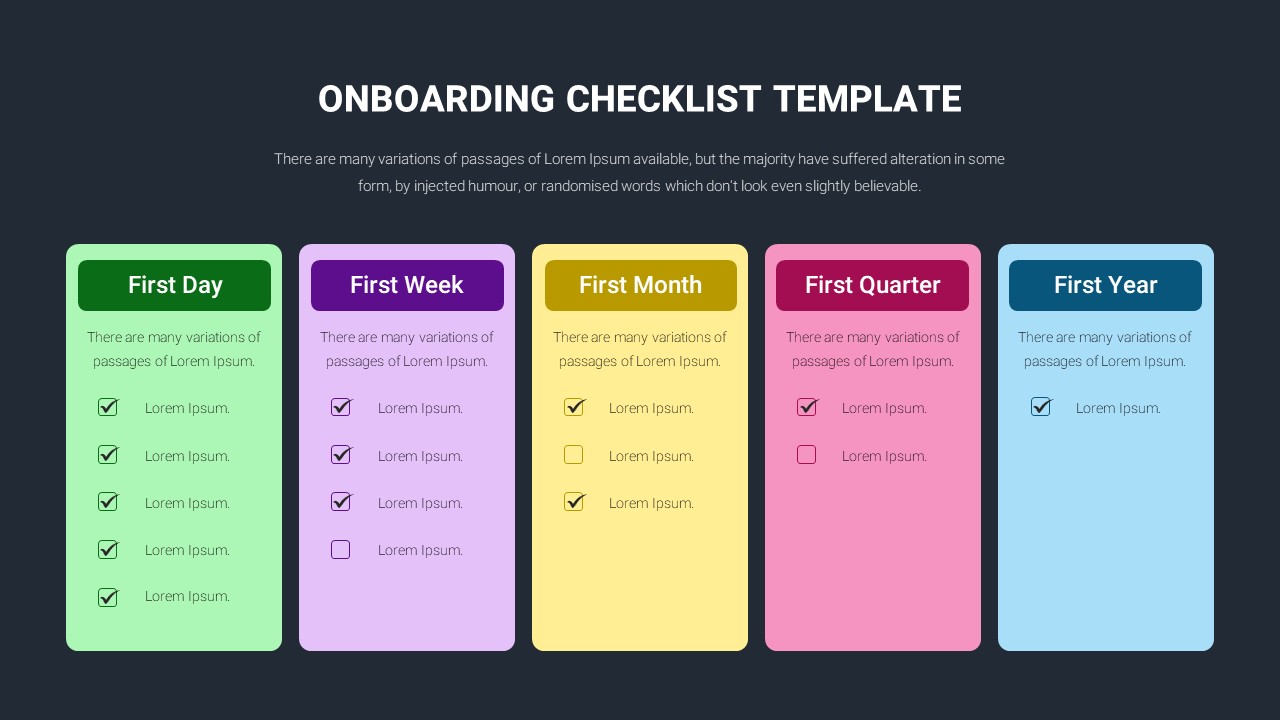 New Employees Onboarding Checklist PowerPoint Template - SlideKit