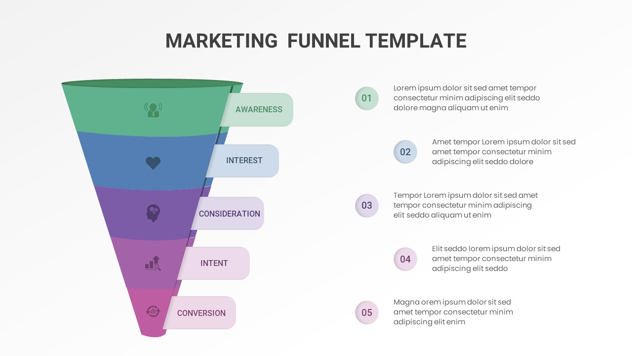 Marketing Funnel Diagram PowerPoint Template