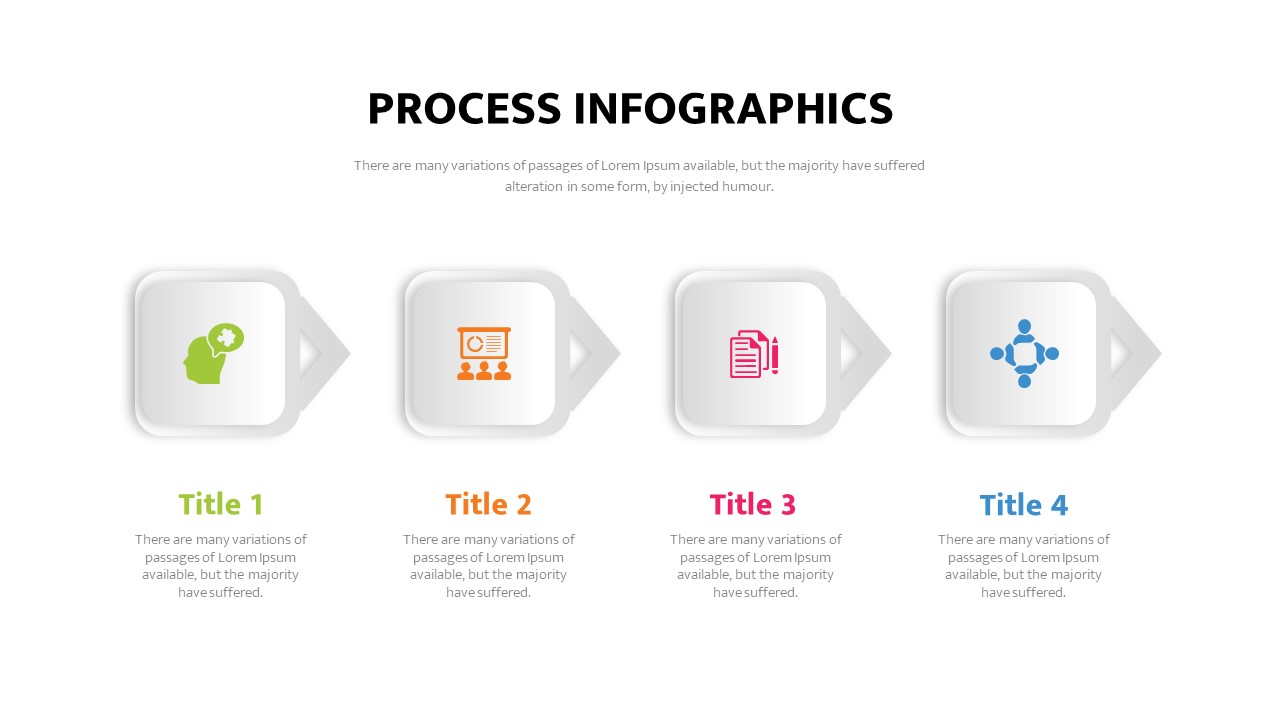 4 Steps Infographics Process Flow PowerPoint Slide