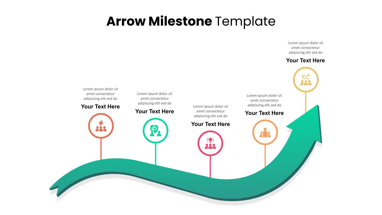 Arrow Milestone Timeline PowerPoint Template