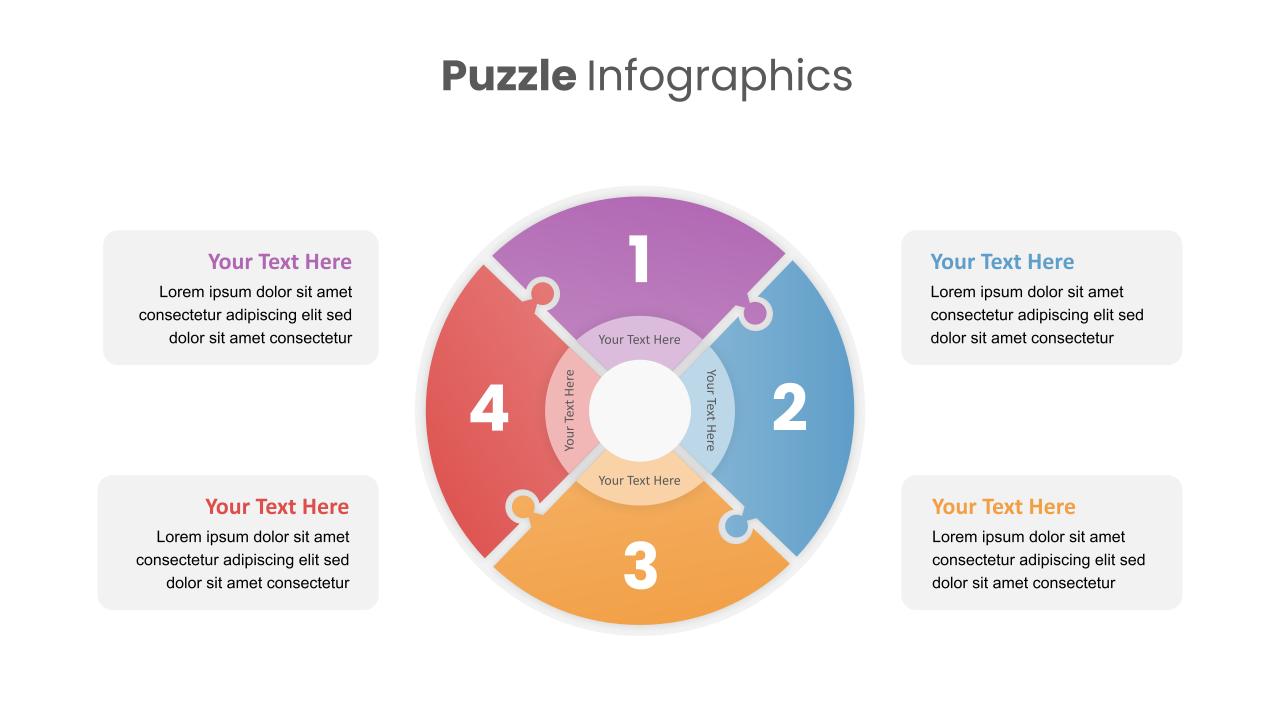 4 Puzzle Piece PowerPoint Template