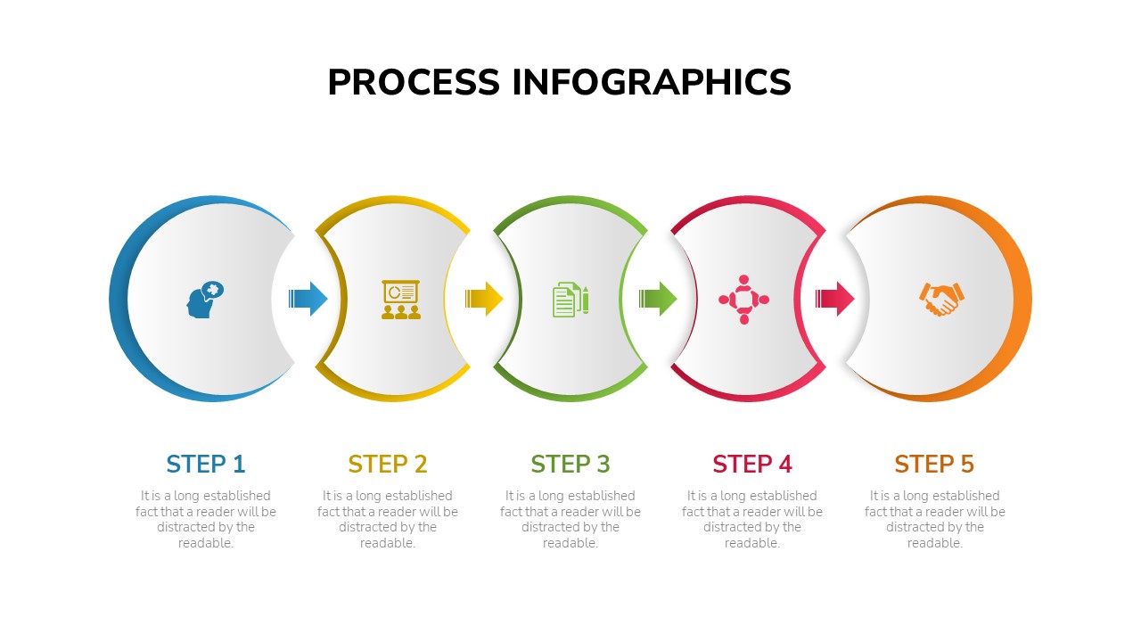 5 Steps Process Flow Template PowerPoint