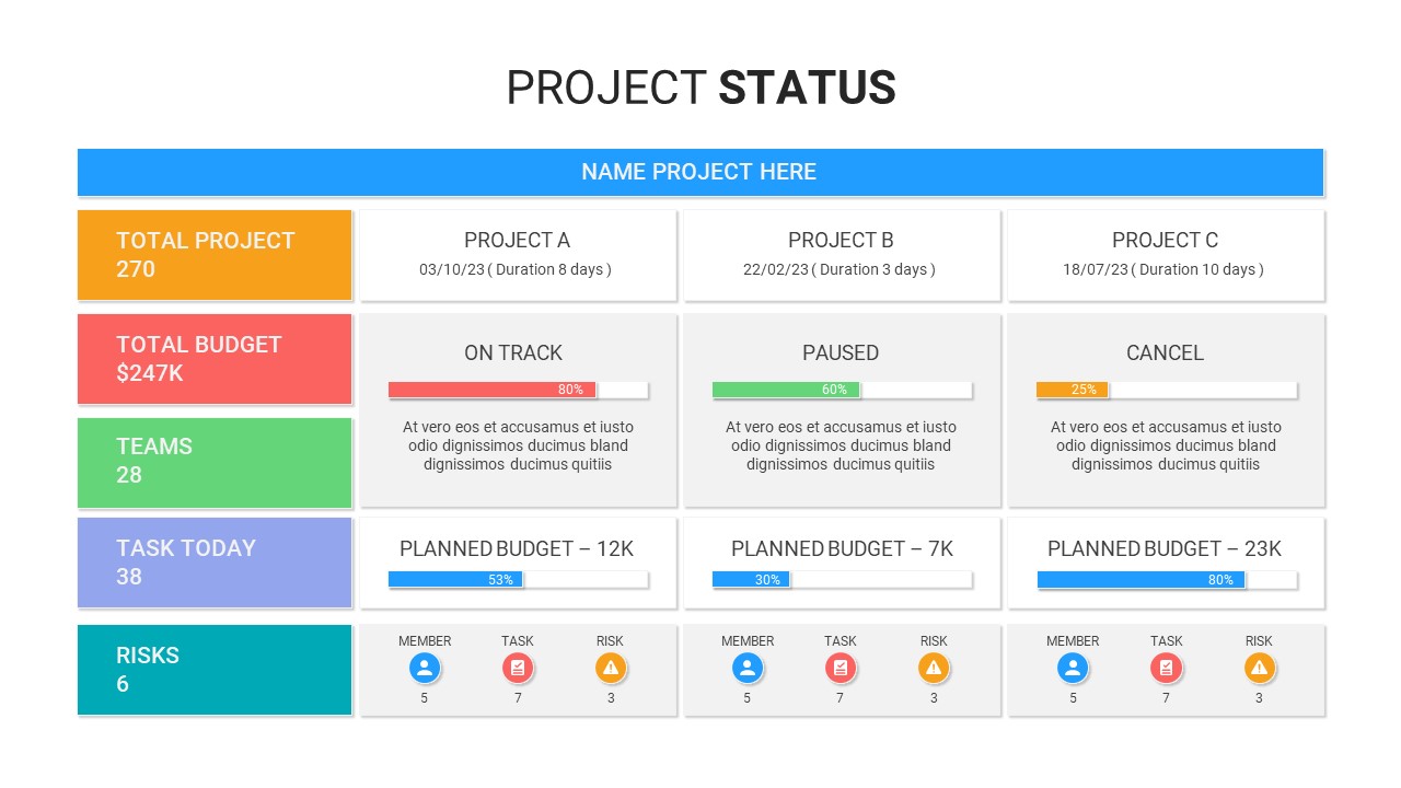 Best Project Status Template PPT